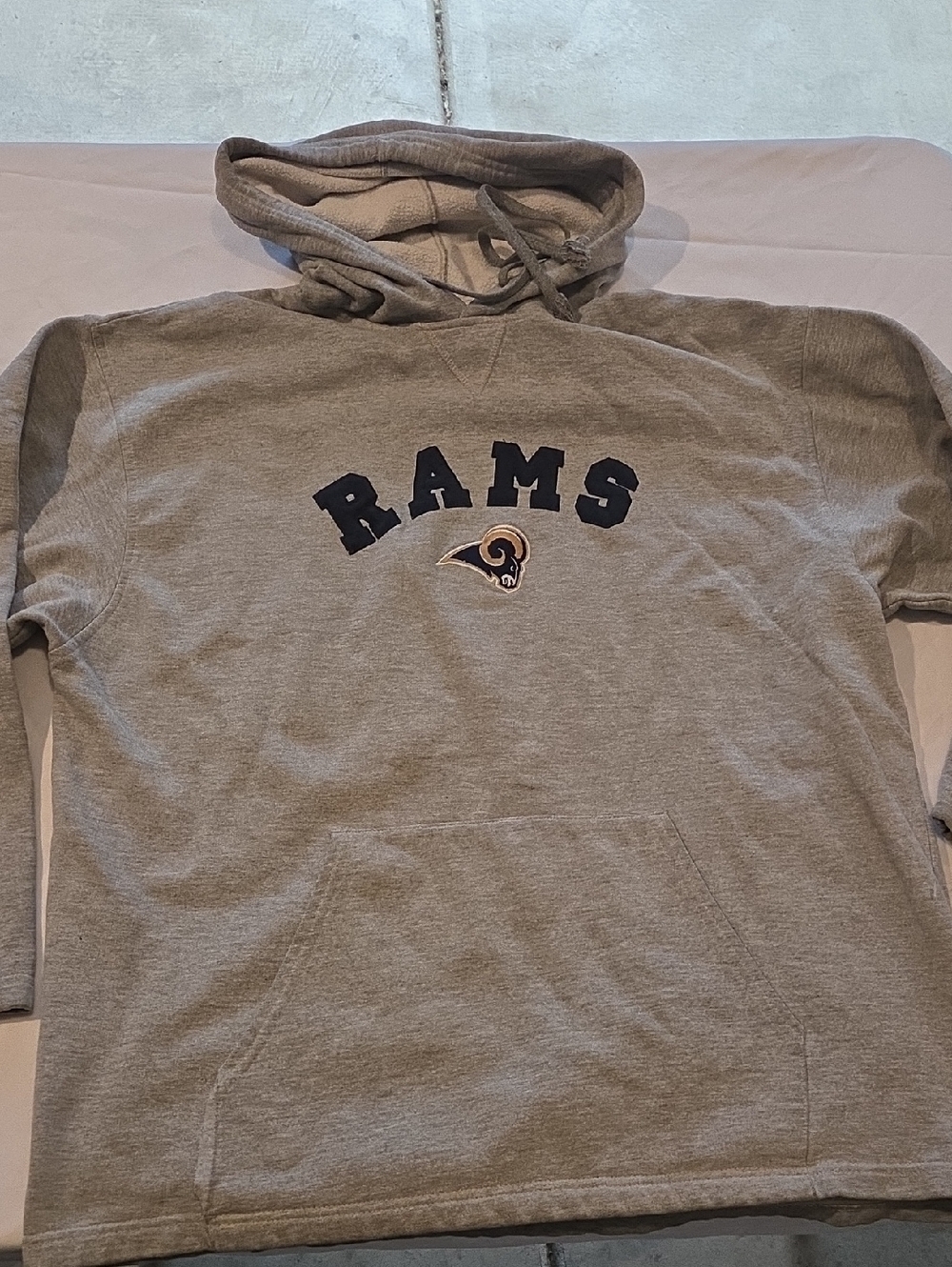 NFL Los Angeles Rams Gray Hoodie with Navy and Gold Logo